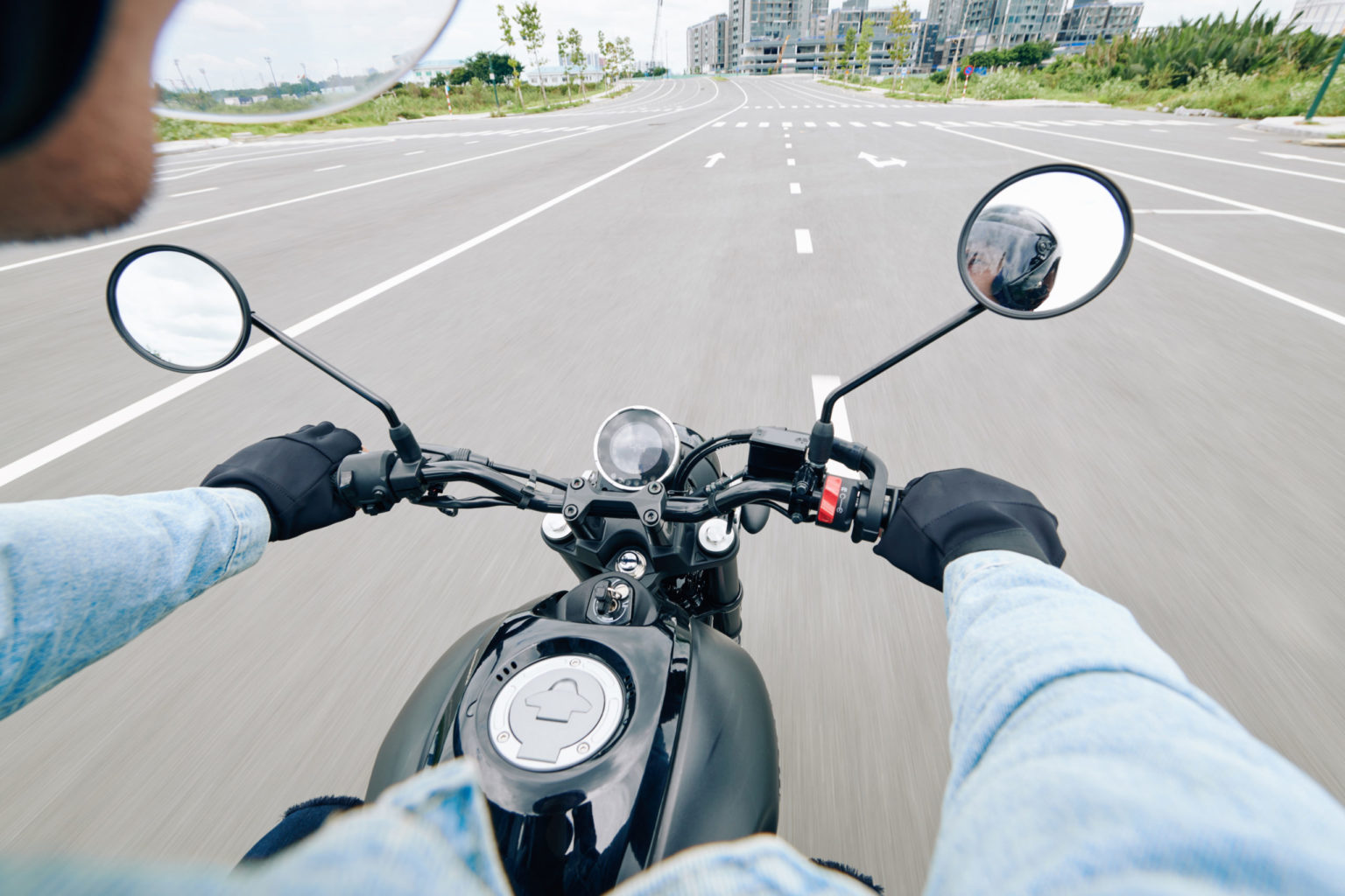 a person riding a motorcycle