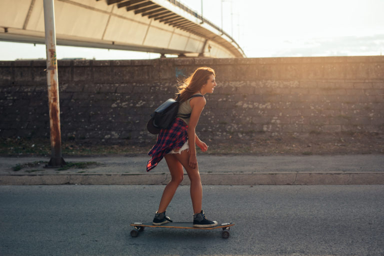 a person riding a skateboard