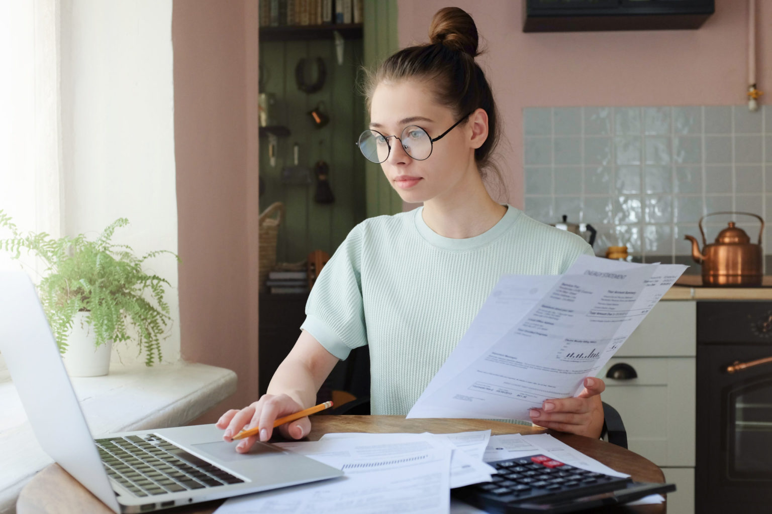 a person sitting at a desk