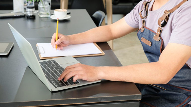 a person working on a laptop