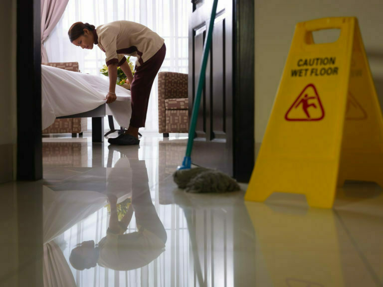 Maid At Work And Cleaning